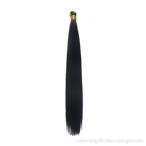 Long Straight Synthetic Bulk Hair Extensions 22Inch Bone Straight Braiding Hair Extensions silky Braiding Hair pre stretched